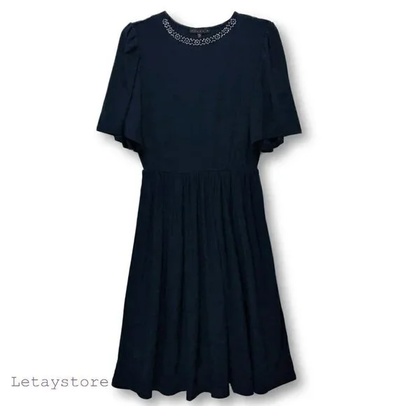 NWT Tiana B Beaded Neck Elbow Sleeve Cocktail Party Mini Dress